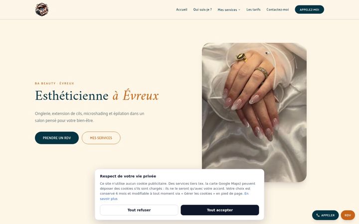 Ekrano kopija estheticienne-evreux.fr
