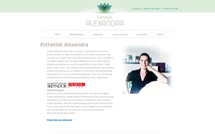 Screenshot ta' esthetiek-alexandra.nl