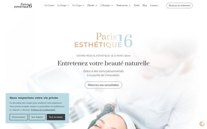 Ekrano kopija esthetique16.fr