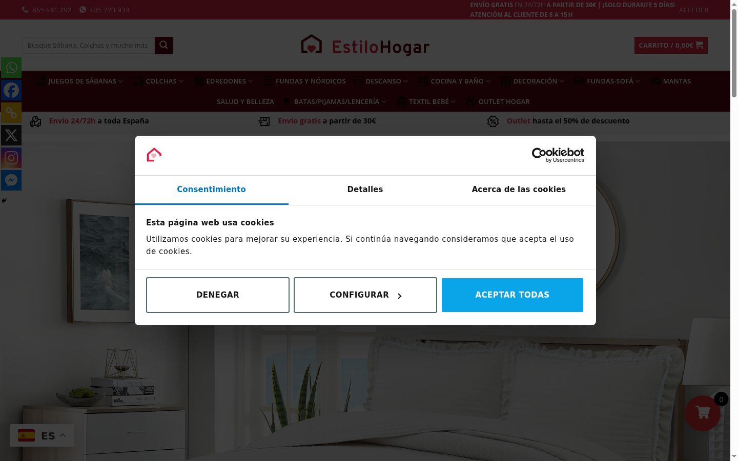 Kuvakaappaus suostumusbannerista, joka näytettiin ennen mitään vuorovaikutusta