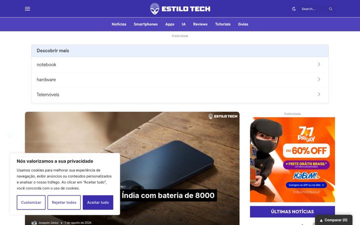 Екранна снимка на estilotech.com.br