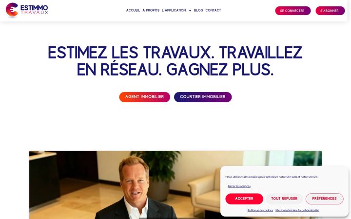 Ekrano kopija estimmo-travaux.fr