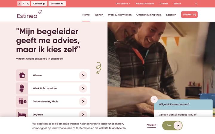Screenshot ta' estinea.nl