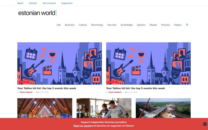 Screenshot of estonianworld.com