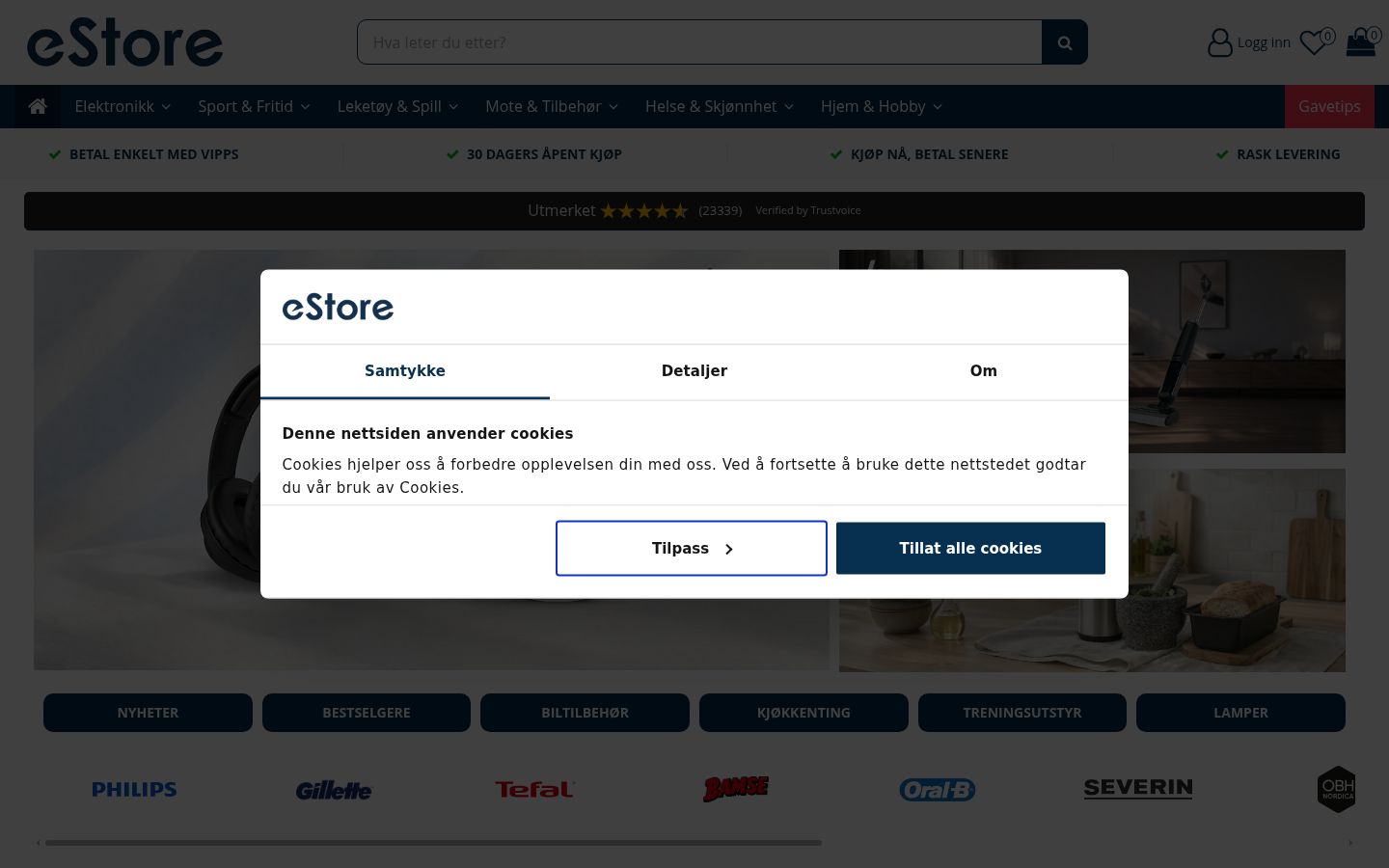 Screenshot of the consent banner shown before any interaction