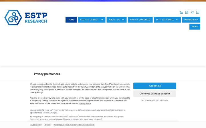 Screenshot van estp-research.org