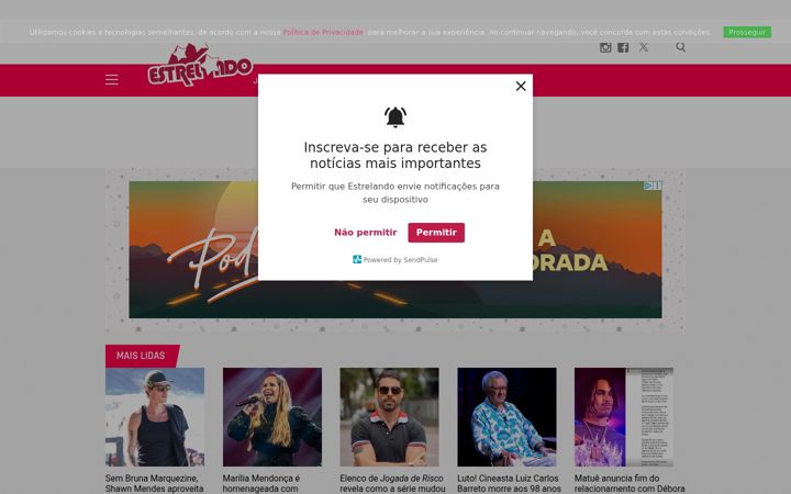 Screenshot van estrelando.com.br