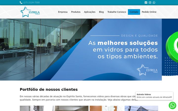 Skärmbild av estrelavidros.com.br