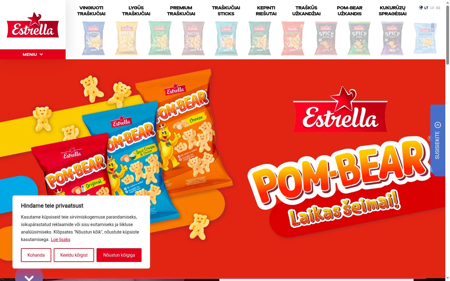 Screenshot des Einwilligungsbanners vor jeglicher Interaktion