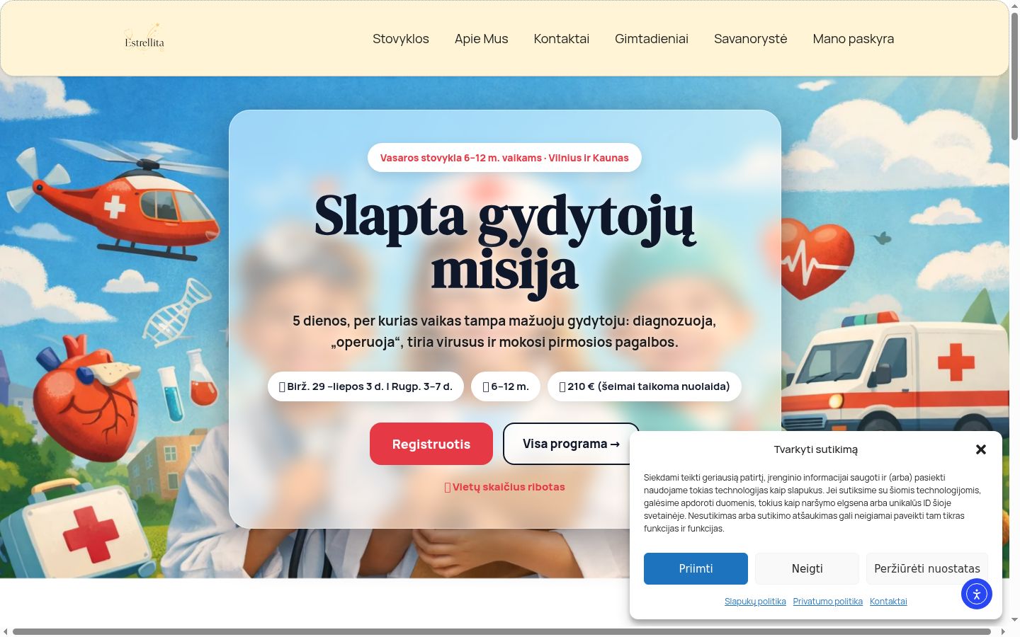 Snímek obrazovky baneru souhlasu zobrazeného před jakoukoli interakcí