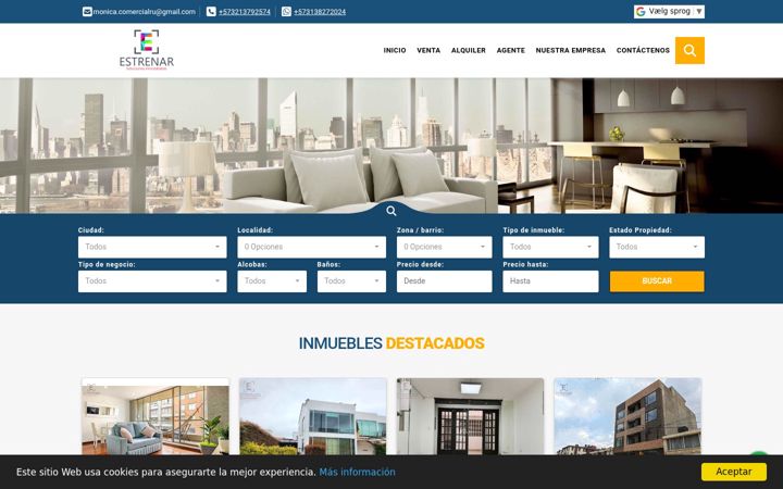 Screenshot of estrenarsolucionesinmobiliarias.com.co