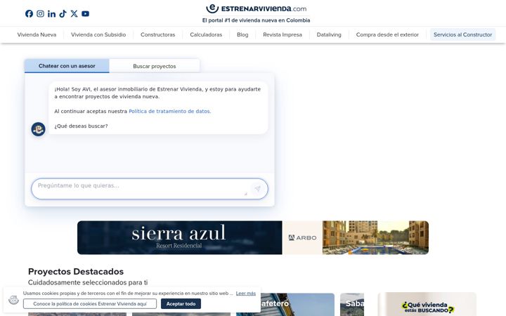 Screenshot of estrenarvivienda.com