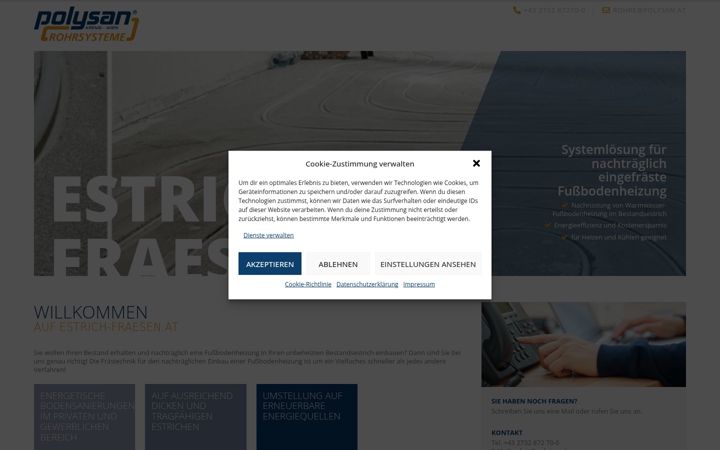 Kuvakaappaus sivustosta estrich-fraesen.at