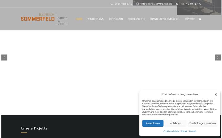 Zrzut ekranu estrich-sommerfeld.de