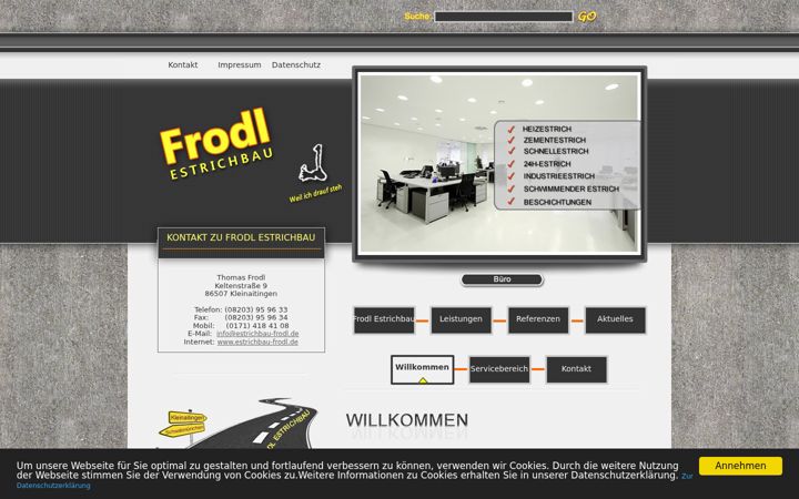 Zrzut ekranu estrichbau-frodl.de