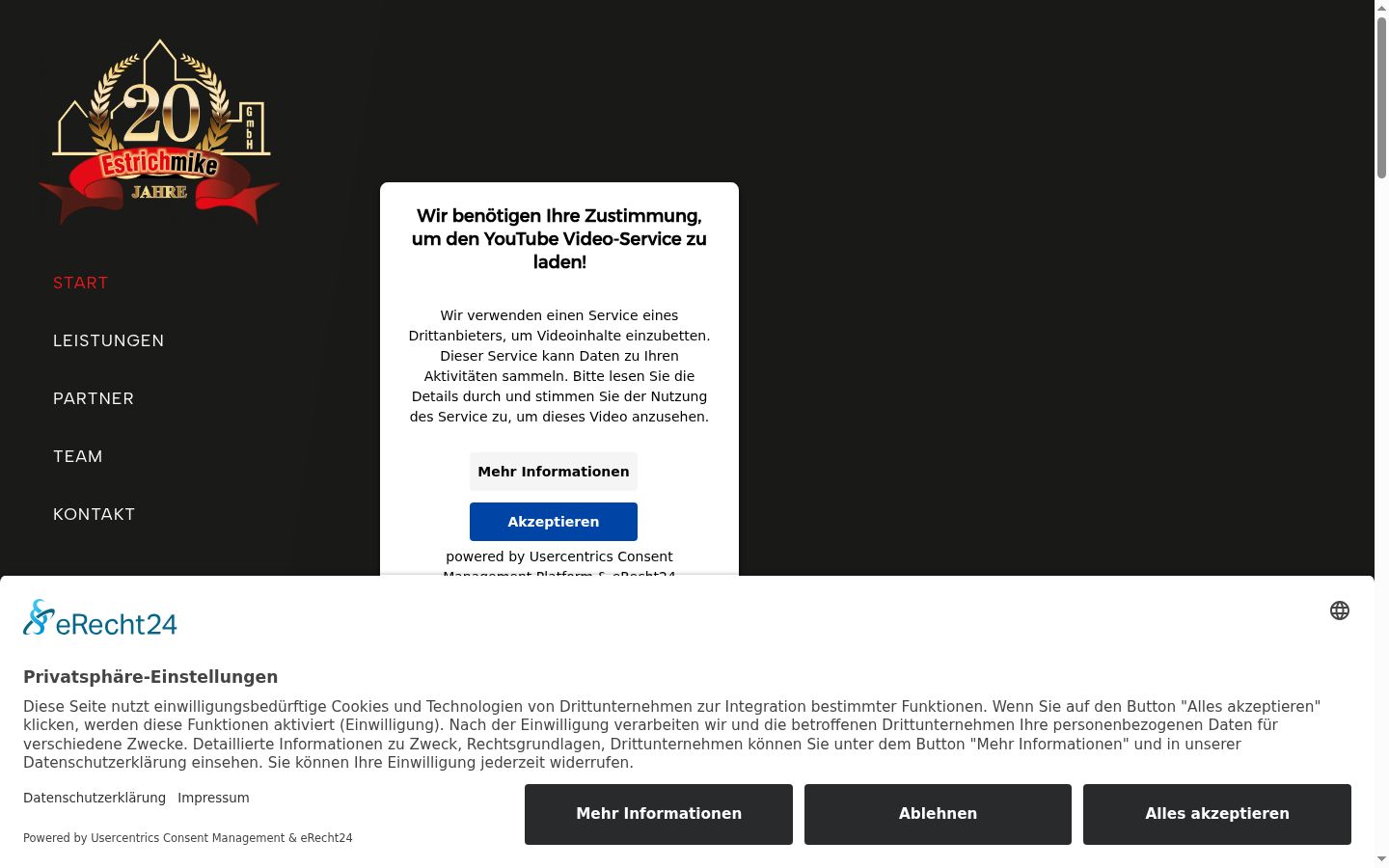 Screenshot tal-banner tal-kunsens muri qabel kwalunkwe interazzjoni