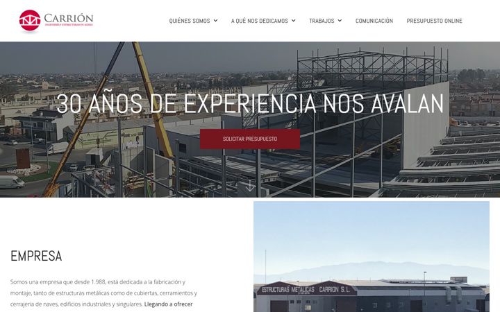 Screenshot of estructurascarrion.com