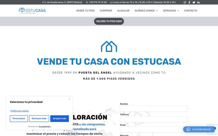 Screenshot stránky estucasamadrid.es