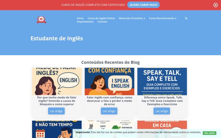 Screenshot of estudantedeingles.com