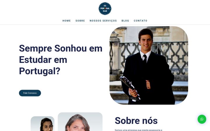 Skärmbild av estudaremportugal.com.br