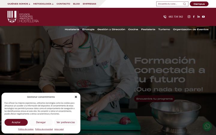 Screenshot van estudiahosteleria.com