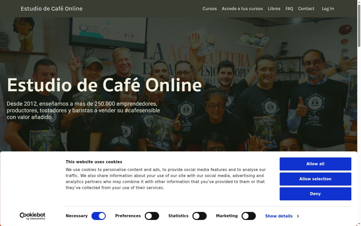 Screenshot του banner συγκατάθεσης που εμφανίστηκε πριν από οποιαδήποτε αλληλεπίδραση