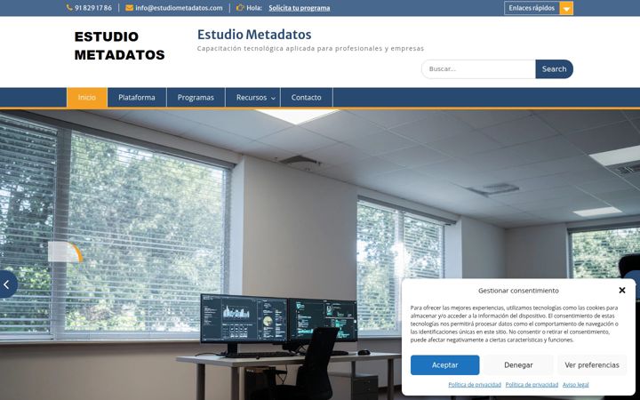 Screenshot of estudiometadatos.com