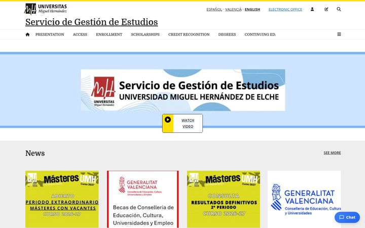 Screenshot ta' estudios.umh.es