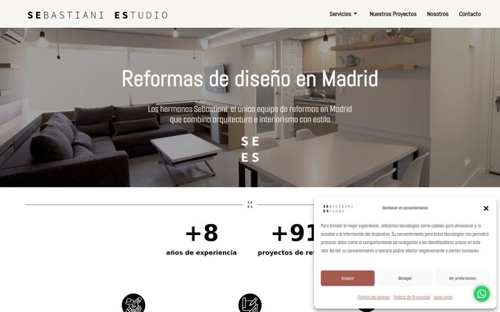 Screenshot of estudiosebastiani.com