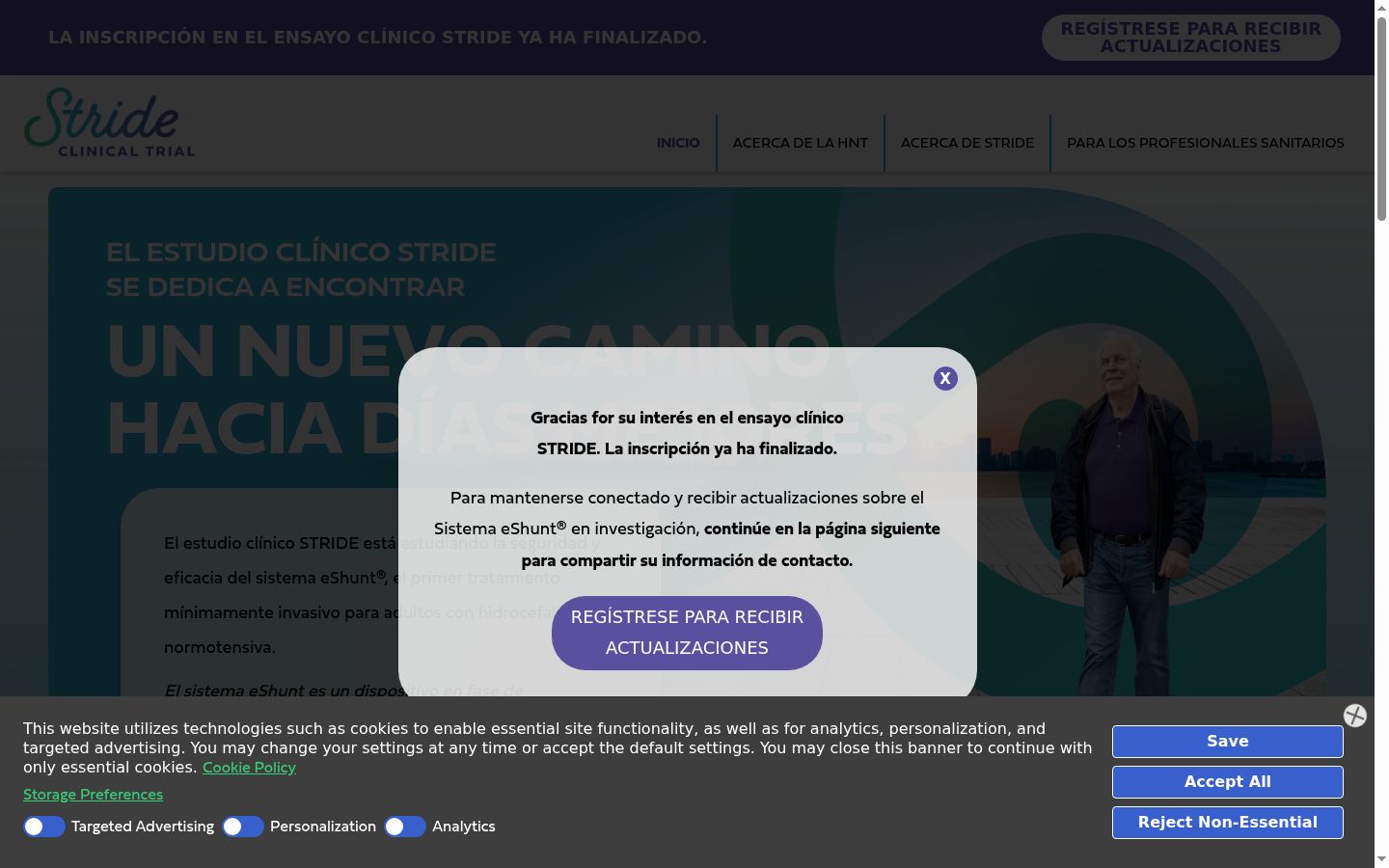 Snimka zaslona bannera za privolu prikazanog prije bilo kakve interakcije