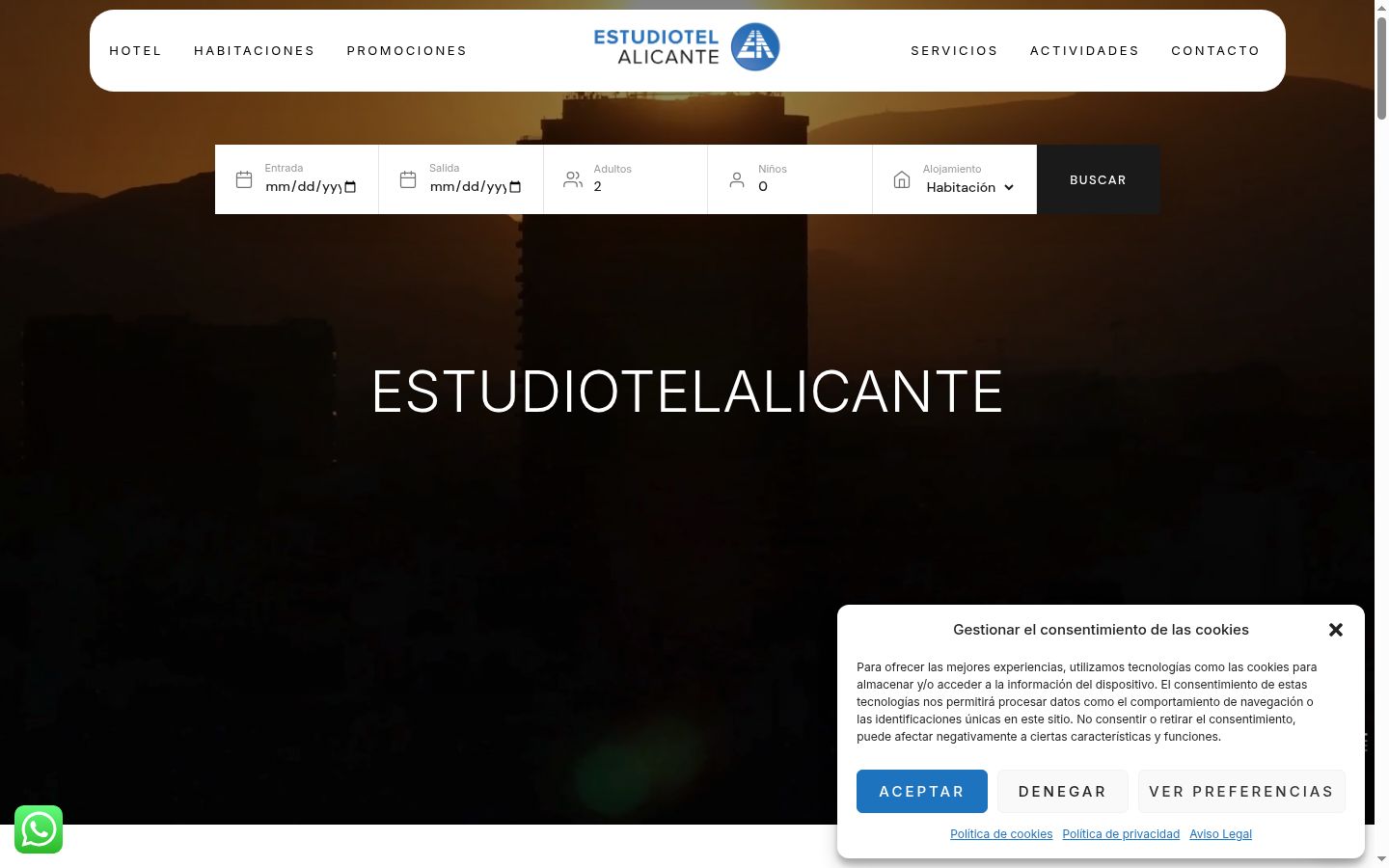 Screenshot of the consent banner shown before any interaction