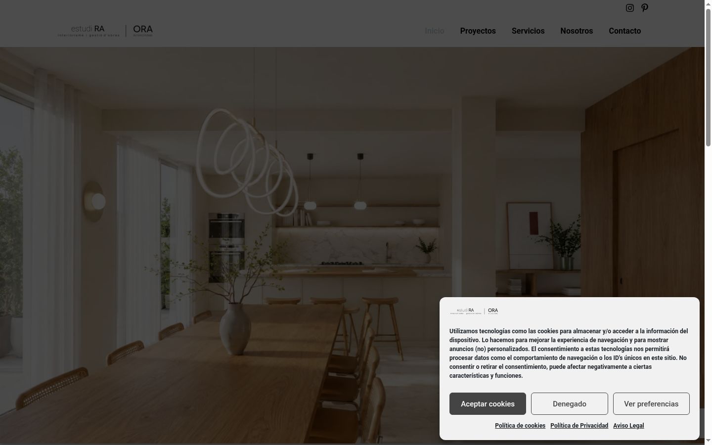 Screenshot del banner di consenso mostrato prima di qualsiasi interazione