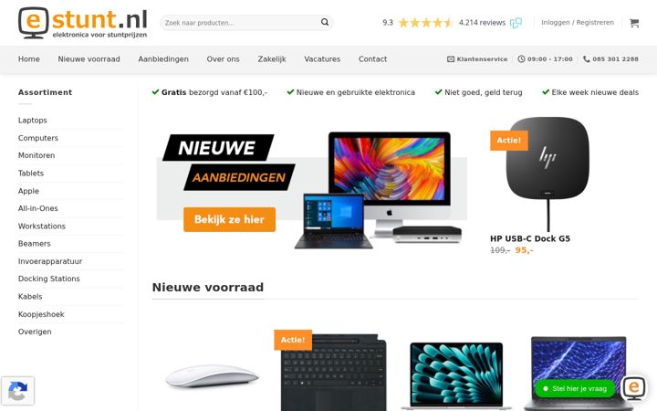 Screenshot von estunt.nl