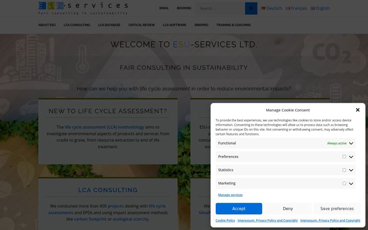 Екранна снимка на esu-services.ch