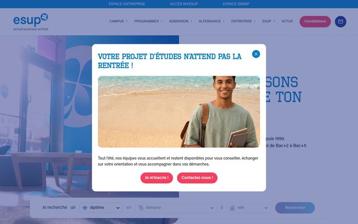 Screenshot of esup.fr