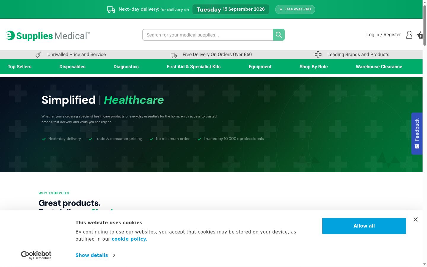 Screenshot del banner di consenso mostrato prima di qualsiasi interazione