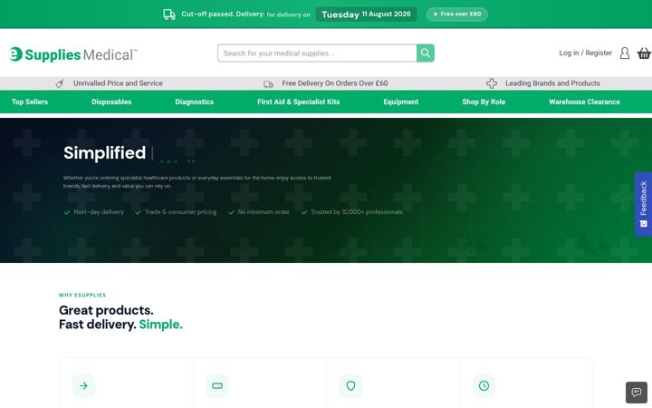 Screenshot of esuppliesmedical.co.uk