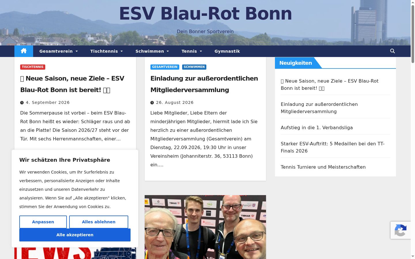 Screenshot del banner di consenso mostrato prima di qualsiasi interazione