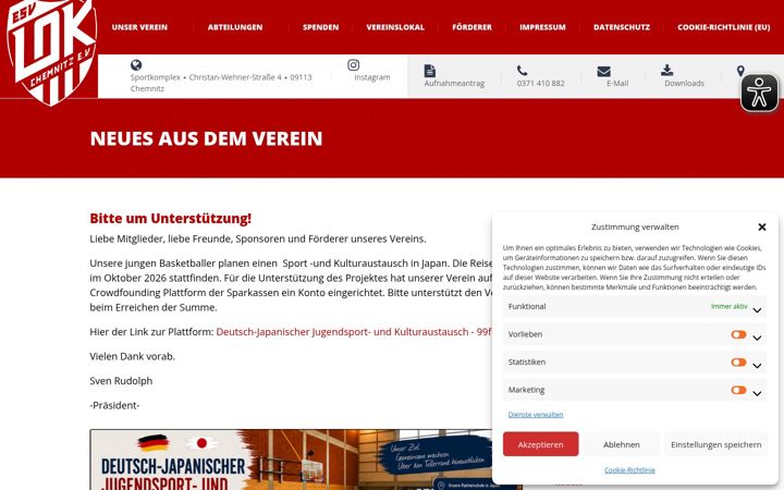 Screenshot of esv-lokomotive-chemnitz.de