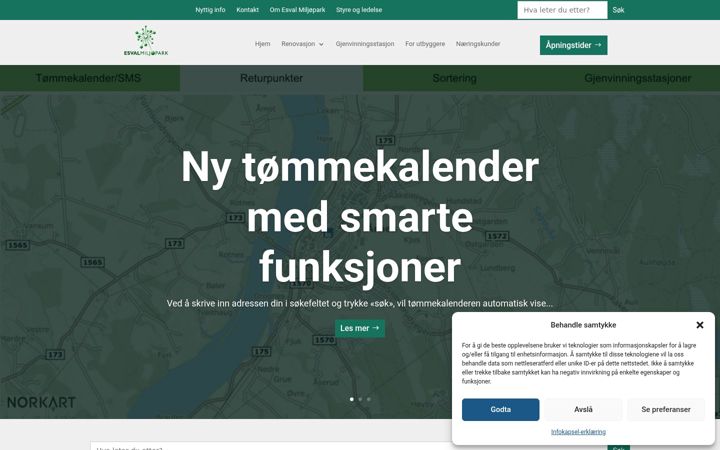 Screenshot of esval.no