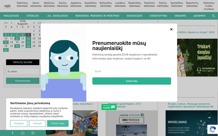 Snímek obrazovky esvb.lt