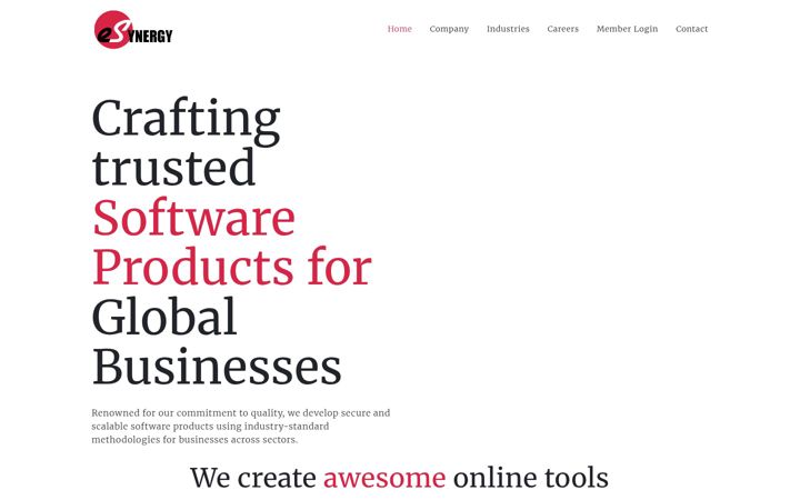 Screenshot of esynergysoft.com