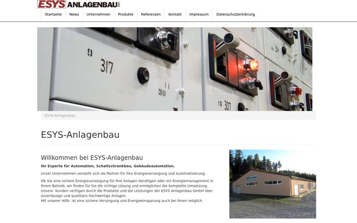 Screenshot of esys-anlagenbau.de