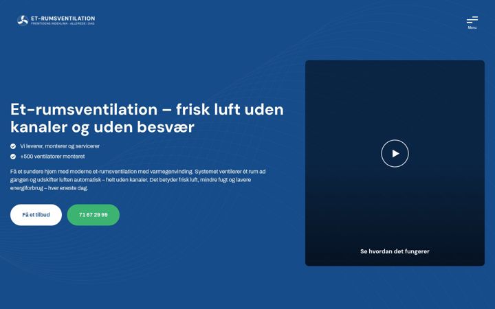 Screenshot ta' et-rumsventilation.dk