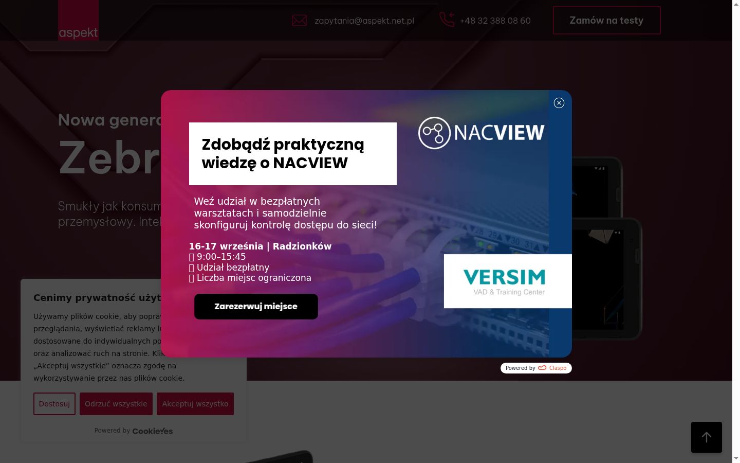 Screenshot des Einwilligungsbanners vor jeglicher Interaktion