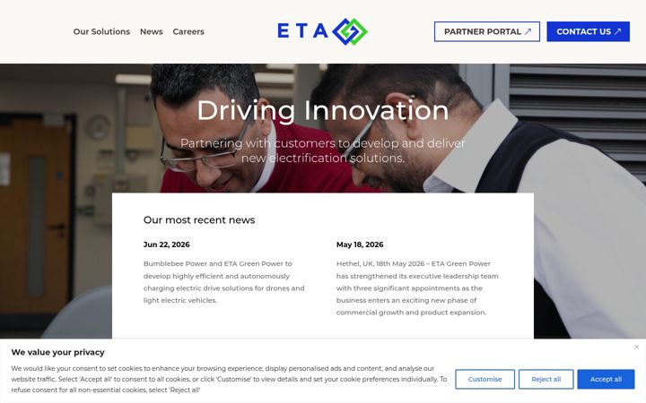 Screenshot of eta-gp.com