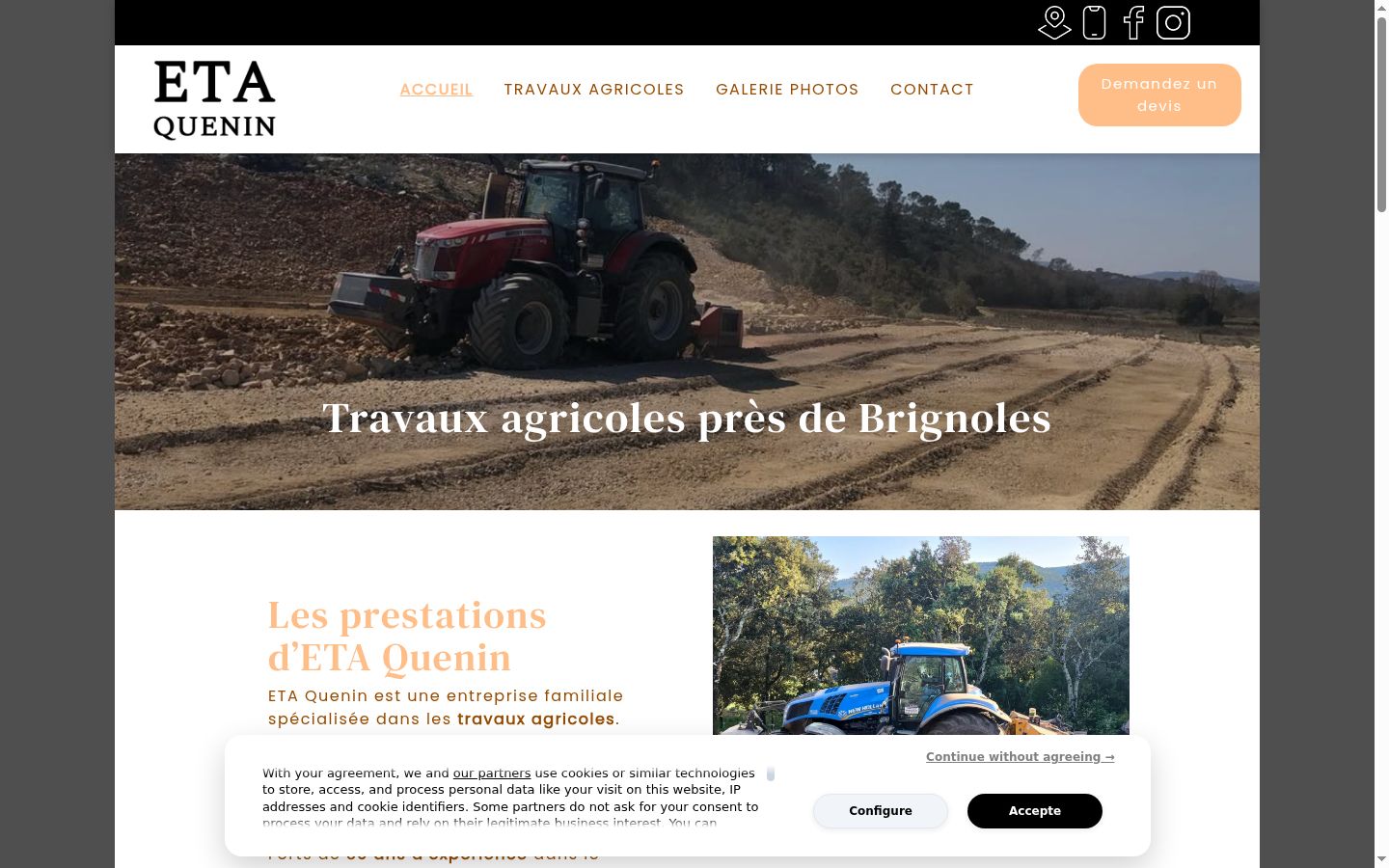 Captură de ecran a bannerului de consimțământ afișat înainte de orice interacțiune