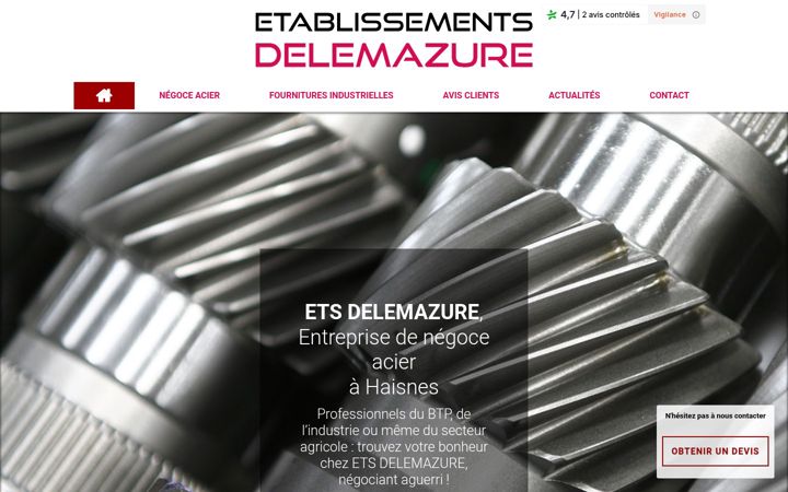 Screenshot stránky etablissement-delemazure.fr