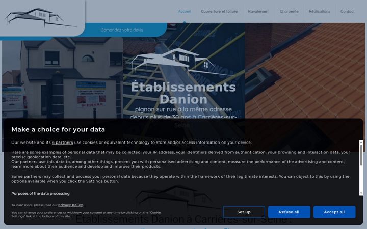 Screenshot stránky etablissements-danion.fr