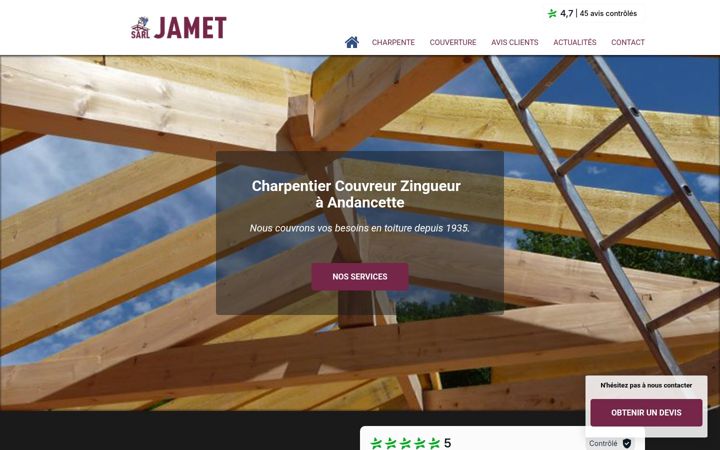 Screenshot stránky etablissements-jamet.fr